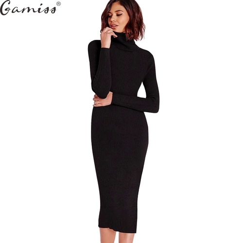  Women Autumn Winter Sweater Knitted Dresses