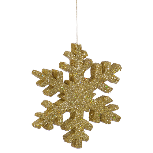 12 in. Gold Outdoor Glitter Snowflake