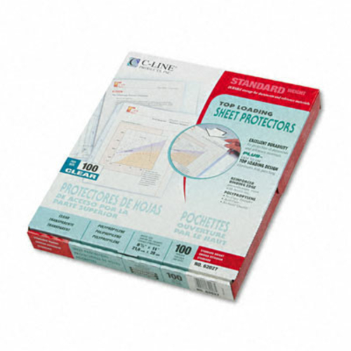 C-Line 62027 Top-Load Polypropylene Sheet Protectors  Std Gauge  Lette