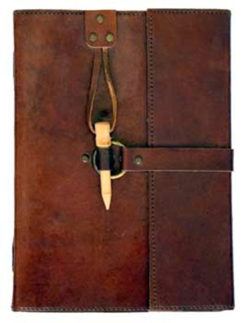 leather blank book w/ Peg Closure