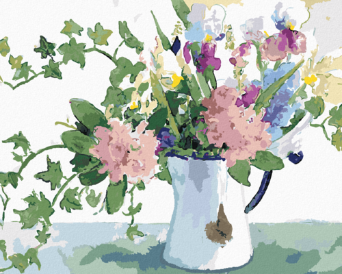 Zuty - Paint by Numbers â€“ FLOWERS AND IVY IN A POT (JUDY BUSWELL),