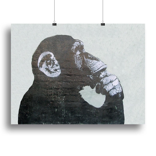 Banksy The Thinker Monkey Canvas Print or Poster