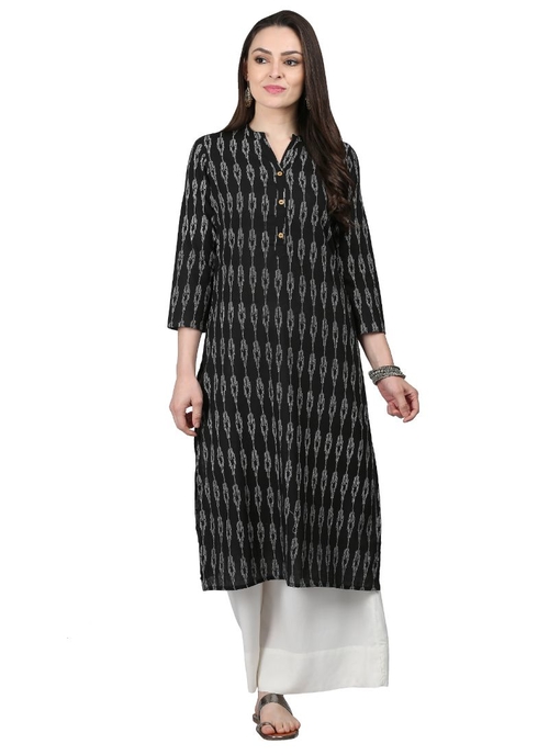 Black Color Cotton Kurti