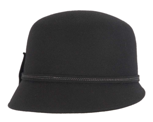 Black winter fashion bucket hat with bow