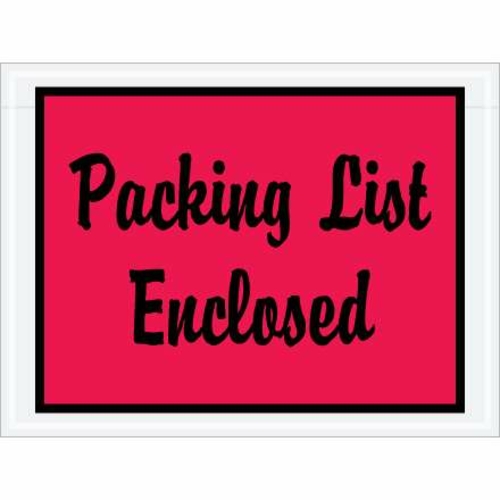 Box Partners PL487 4 .5 x 6 in. 2 Mil Poly Red Packing List Enclosed E