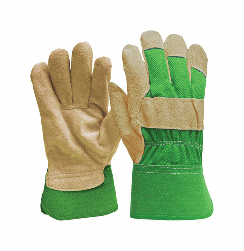 Digz 7503311 Womens Suede Cow Leather Gardening Gloves - Green  Medium