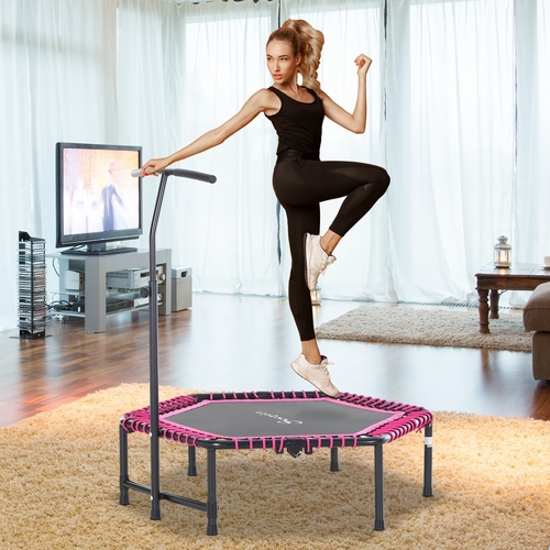 Soozier 48 Inch Adult Hexagon Rebounder Trampoline Fitness Bungee