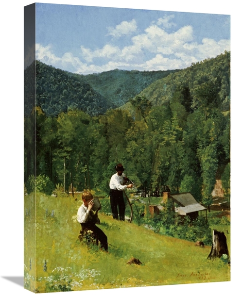 Global Gallery GCS-267648-22-142 22 in. The Farmer & His Son at Harves