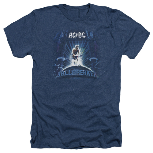 ACDC Ballbreaker-Adult Heather Short Sleeve Shirt, Navy - 2X