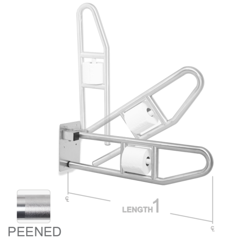 AJW UG120X-W 29 Swing-Up- 1.25 In. Diameter Grab Bar With Toilet Tissu