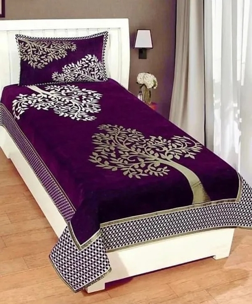 CHENILLE FLORAL HEAVY BEDSHEET FOR SINGLE BED SIZE II 60 X 90 INCH II