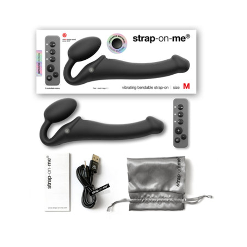 Strap-On-Me Rechargeable Remote-Controlled Silicone Vibrating Bendable