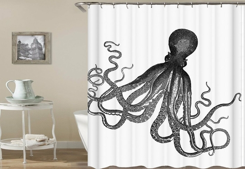 Octopus Drawing Shower Curtain