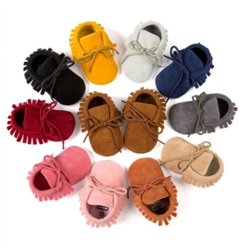 2019 Soft Sole  PU  Leather Fringe Newborn Baby