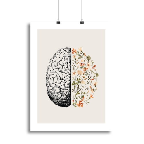 Half Brain Half Bloom Canvas Print or Poster