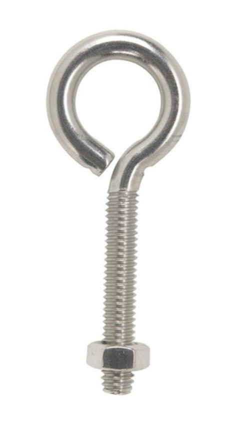 Hampton 02-3456-443 Bolt Eye Closed with Stainless Steel Hex Nut  0.31