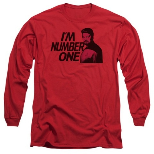 Trevco Star Trek-Im Number One - Long Sleeve Adult 18-1 Tee - Red- Lar