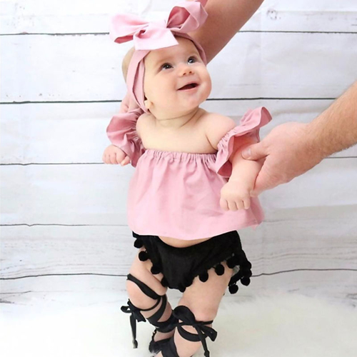 Toddler Kids Baby Girl Outfit Summer Clothes Off