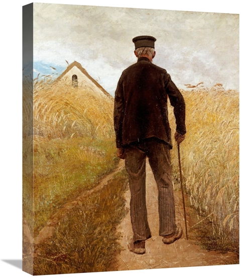 Global Gallery GCS-267169-22-142 22 in. Old Man Walking in a Rye Field