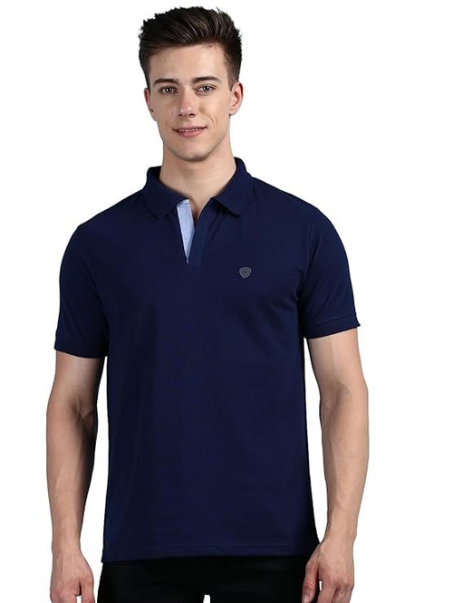 en's Regular Fit Polo Neck Half Sleeve Solid Casual T-Shirt | Polo