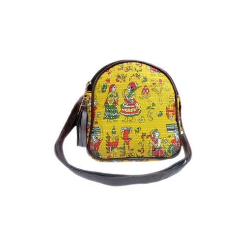 Cotton Traditional king & queen Printed Ladies Sling Bag