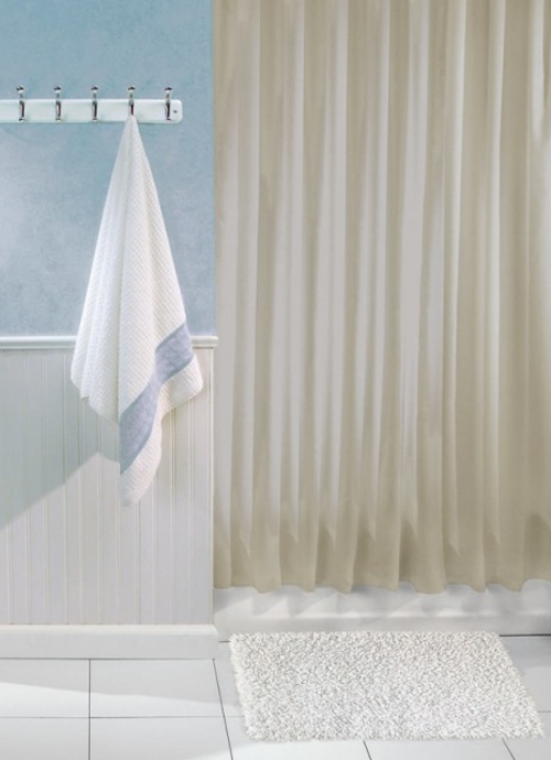 Interdesign 21083 Ribbed Fabric Shower Curtain- pack of 2