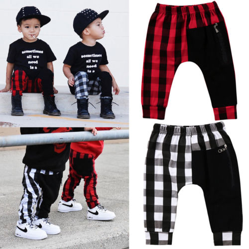 Fashion Toddler Kids Boys Plaid Bottom Pants Panty