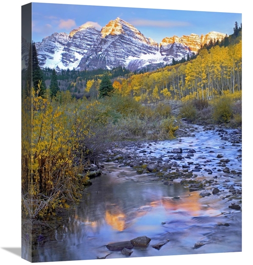 Global Gallery GCS-396102-22-142 22 in. Maroon Bells & Maroon Creek&#4