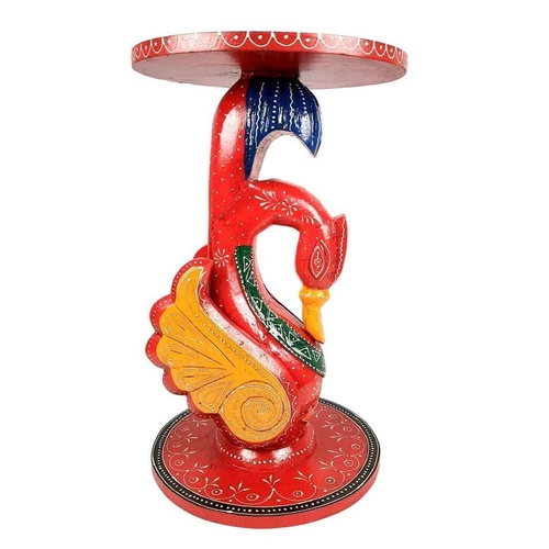 Apka Mart The Online Shop Wooden Side Table - Peacock Design | Corner