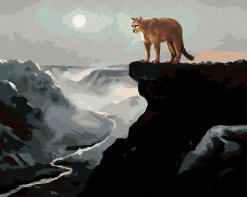 Zuty - Paint by Numbers - PUMA ON A ROCK, RIVER IN A VALLEY AND THE