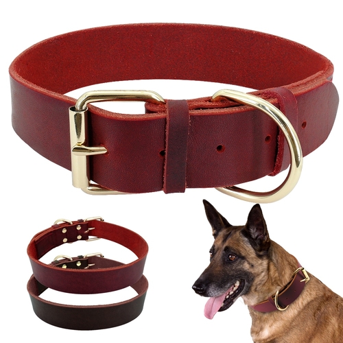 Genuine Leather Dog Collar Large Dogs Collar for