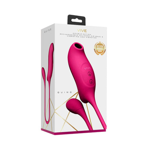 VIVE QUINO Rechargeable Air Wave & Vibrating Silicone Egg Vibrator