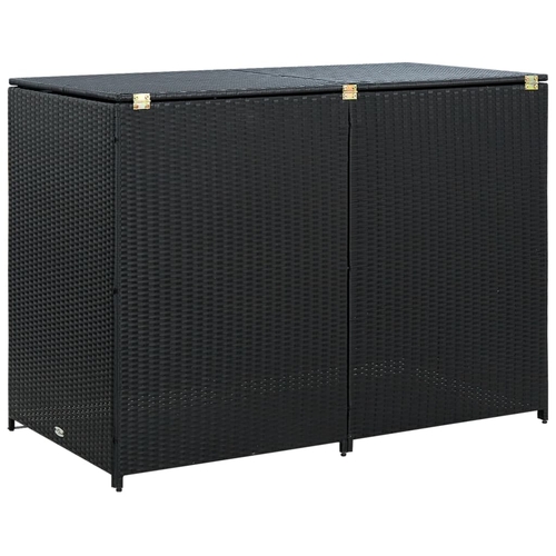 Double Wheelie Bin Shed Poly Rattan Anthracite 58.3"x30.3"x43.7"