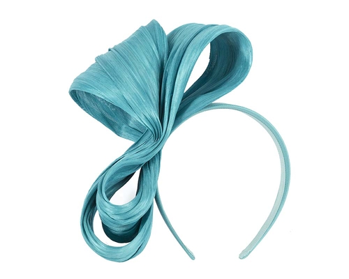 Exclusive turquoise silk abaca bow