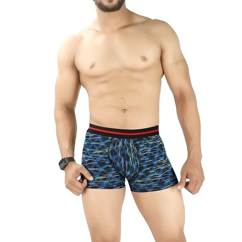 Men Abstract Printed slim solid underwear (Size-36inches) (Color-BLUE)