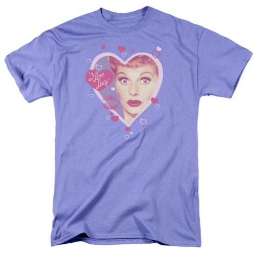 Trevco Lucy-Kissing Hearts Short Sleeve Adult 18-1 Tee- Lavendar - 2X