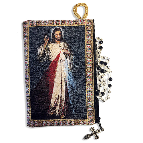  Divine Mercy Two Sided Rosary Pouch 