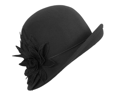 Black cloche hat