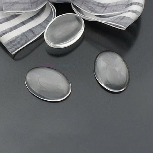 50pcs 13*18mm (5.1mm Thick) Clear Oval Domed