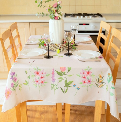 AHOLTA DESIGN Finest Floral Coloring Rectangle Easter Tablecloth Non
