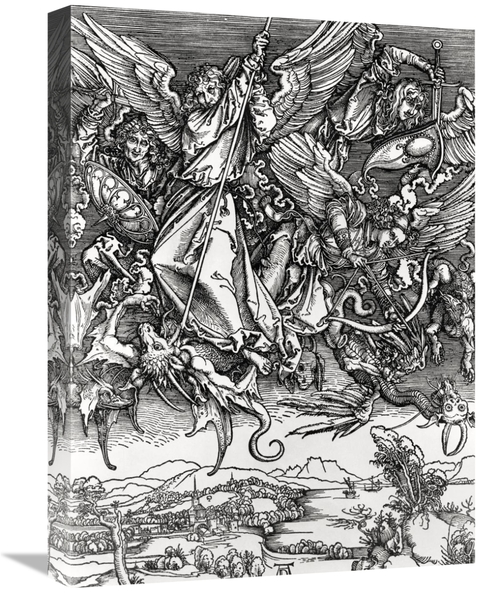Global Gallery GCS-277448-22-142 22 in. St. Michael Fighting the Drago