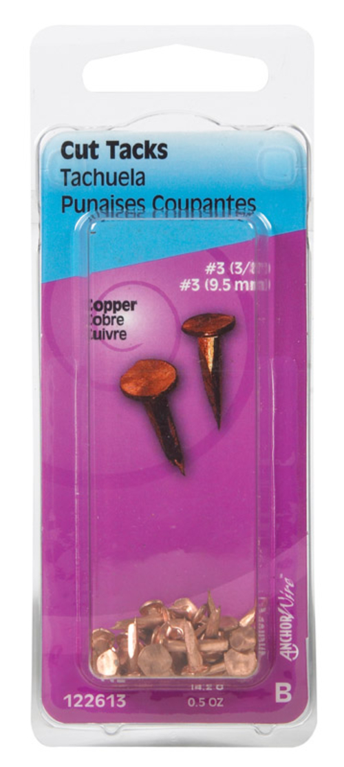 Hillman 5330014 No.3 x 0.37 in. Copper Cut Tack Number