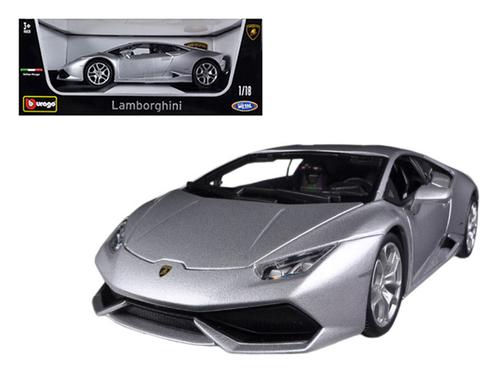 Lamborghini Huracan LP610-4 Silver 1/18 Diecast Car Model by Bburago