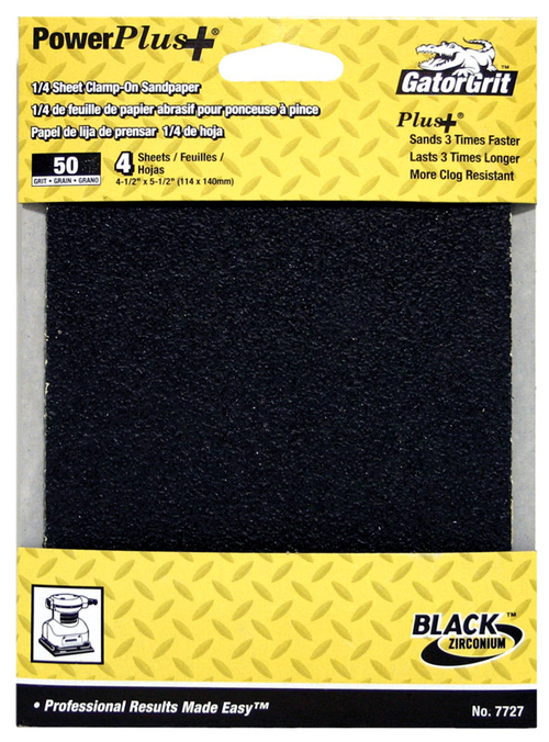 Ali Industries 1223262 50 Grit Power Plus Premium Sandpaper - Pack of 