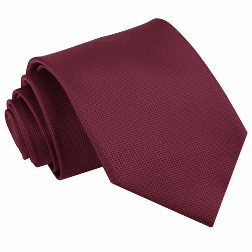 Solid Check Classic Tie - Burgundy