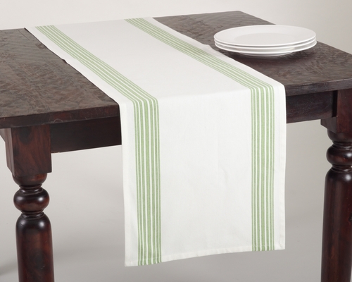 SARO 519.LM1672B 16 x 72 in. Rectangular Striped Design Table Runner -