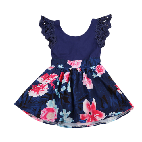 Pop Blue Family Floral Women Girls Kids