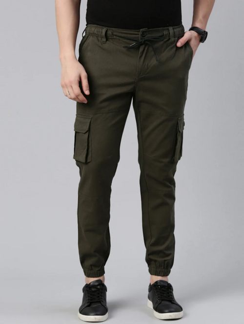 Men’s Cotton Cargo Pants (Color dark green) (Size 30)