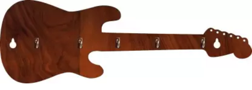 Decosasia Guitar wood cutting keyholder Wood Key Holder (5 Hooks)