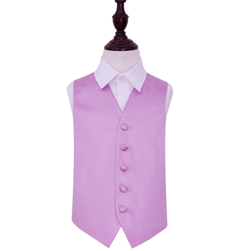 Plain Satin Waistcoat - Boys - Lilac, 32'